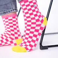 Striped combed cotton socks