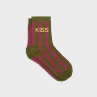 Striped combed cotton socks