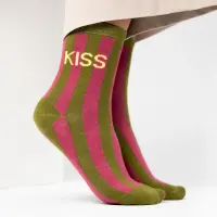 Striped combed cotton socks