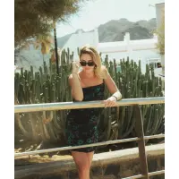 Chrys Black Trägerkleid für Frauen