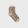 Leopard glitter combed cotton socks White and wine-red