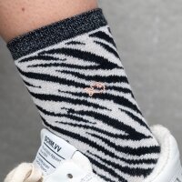 Leopard glitter combed cotton socks Pink and blue