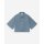 Vita Kurze Oversize Jeansbluse in Stripedblue