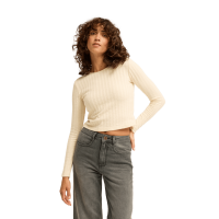 Way out Knit Long Sleeve Top White Cap