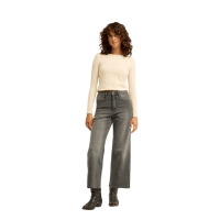 Way out Knit Long Sleeve Top White Cap